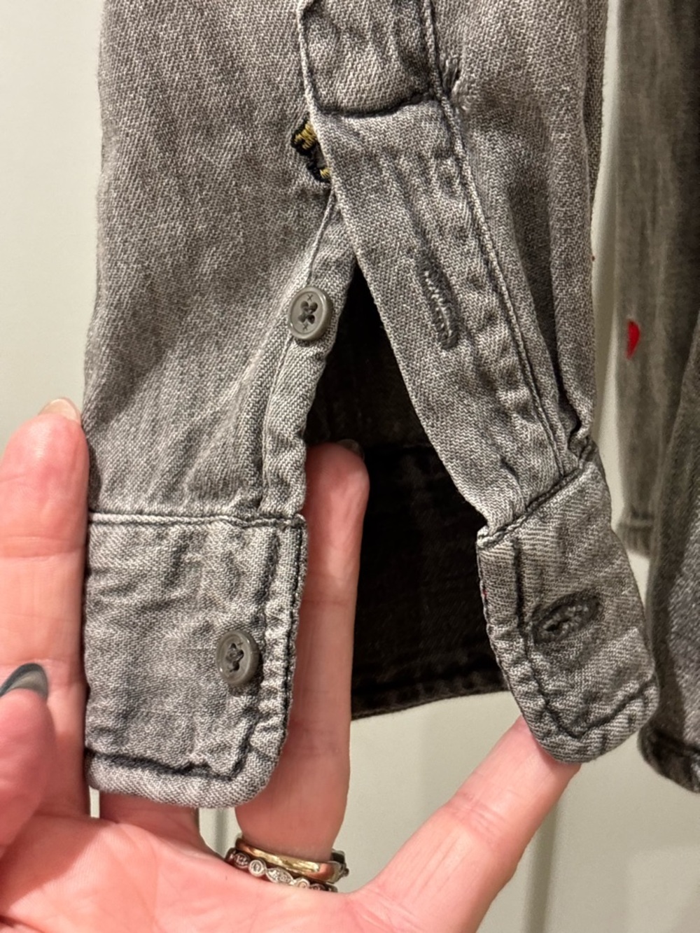 Scotch & Soda Grey Embroidered Shirt, size S - Picture 12 of 15